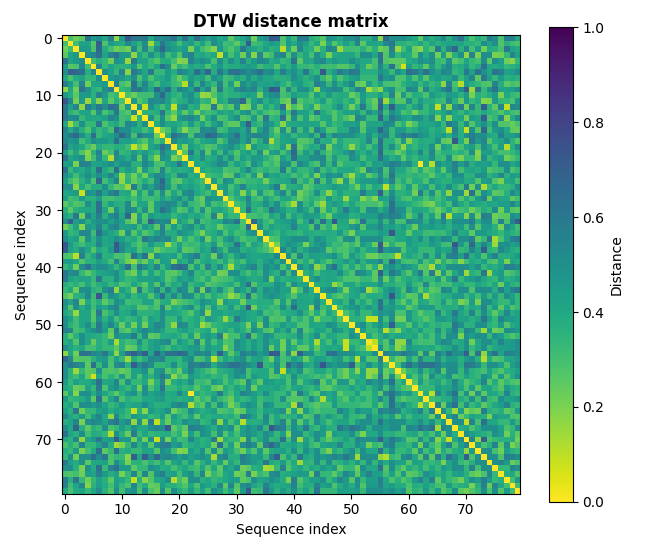 DTW distance matrix